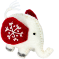 Snowflake Jumbo Elephant Felted Ornament