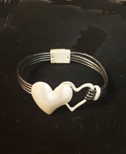 Double Heart Silver-tone Bracelet