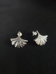 Palm Fan Sterling Silver Earrings