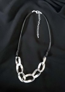 Links and Leather Necklace