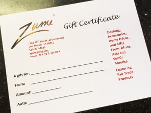 $25 Zumi Gift Certificate