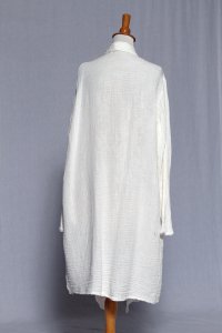 Wide Collar Cotton Gauze Jacket w/Pockets Off-white
