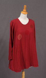 Cotton Top W/Embroidered Circles