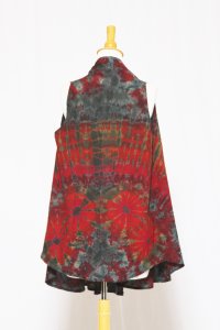 Cotton Tie Dye Vest w/Pockets Red