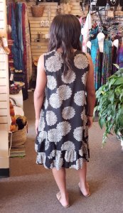 Sleeveless Cotton Midi Dress Pockets - Mum Print