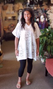 Oversized Cotton Tunic Floral Print
