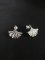 Palm Fan Sterling Silver Earrings